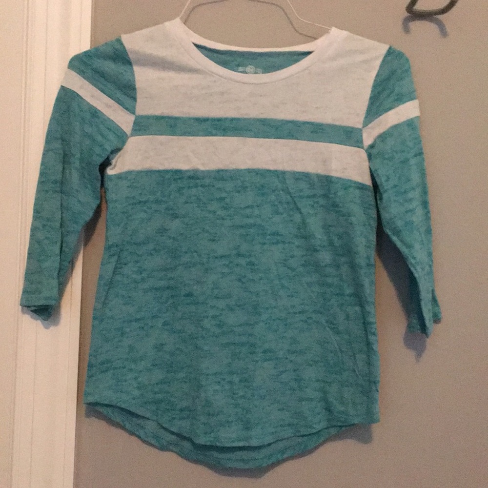 Girls Teal Baseball Tee